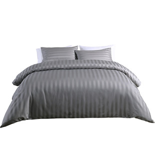 出口梅西百货外贸1400根纯棉贡缎条纹加大厚床单加高40㎝2米床笠