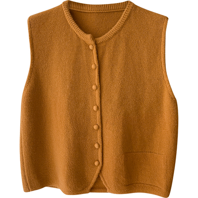 日韩系复古无袖坎肩百搭针织马甲