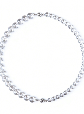 天然白水晶锁骨链925银一物两用