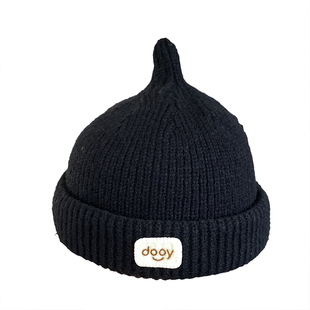 儿童帽子秋冬韩系休闲百搭针织毛线帽男童宝宝可爱奶嘴套头男宝冬