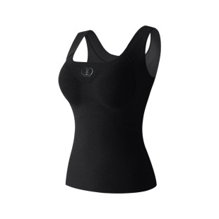 无痕保暖背心女士加绒加厚胖大码内衣一体带胸垫打底冬季德绒羊绒