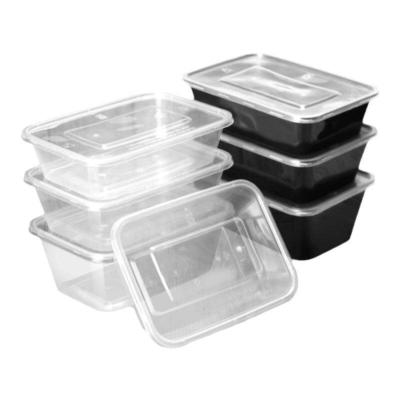 长方形塑料一次性餐盒带盖加厚