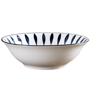 8英寸碗家用斗笠面碗牛肉面碗千叶草小清新田园风创意个性釉下彩