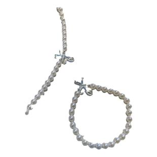 十里间【纯银｜午后芭蕾】法式优雅蝴蝶结珍珠项链百搭手链戒指