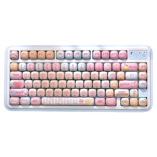 猫尔本MOG高度馒头外形圆润可爱主题热升华十字机械键盘女生键帽