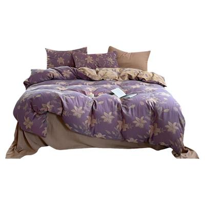 全棉双层纱布四件套色织提花被套