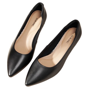 奥康 女鞋2026春季通勤小皮鞋浅口粗跟单鞋尖头高跟职业面试鞋L