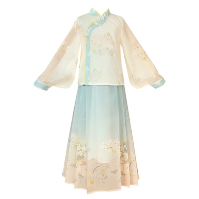 国风长袖马面裙女童春秋