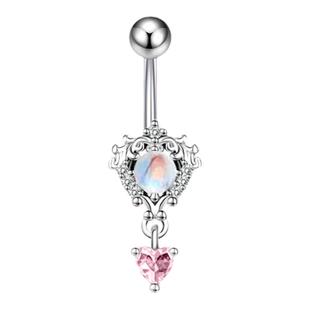 蛋白脐钉F136钛合金杆爆闪锆石性感养洞穿刺饰品1.6粗植入级