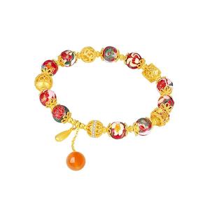 周大生东方花园国潮手串玉髓银绣球流光手链新中式本命年新年礼物