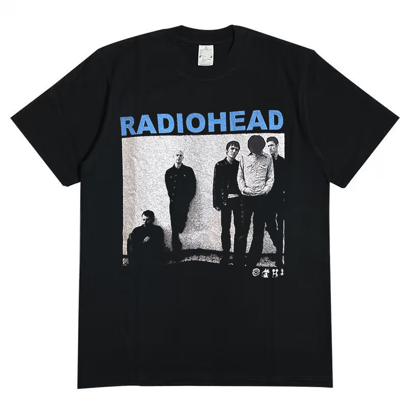 Radiohead摇滚乐队短袖T恤美式复古休闲街头潮流chic嘻哈男女半袖