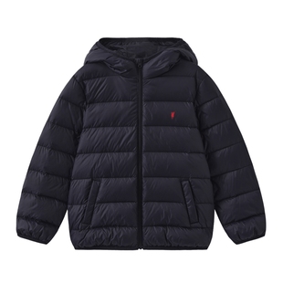 POLOWALK童装儿童红色羽绒服连帽轻薄外套2025冬装男童女童潮上衣