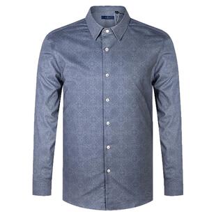 梦特娇[抗皱暗花/老钱风]长袖衬衫男春秋商务休闲衬衣2532510SH31
