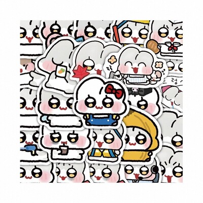 【大图释官方授权】126张卡通可爱诺比小兔贴纸diy手账素材装饰桌面手机壳行李箱防水贴画手帐本行李箱标签贴