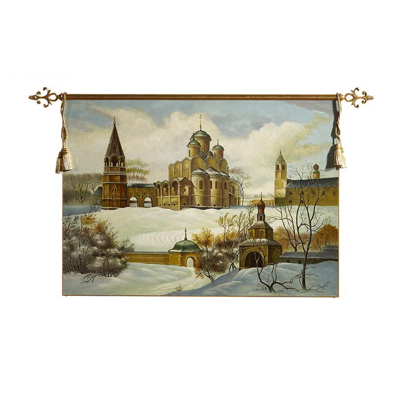 茱莉安复古法式欧式古典奢华别墅风景挂画客厅玄关装饰壁画彩漆画