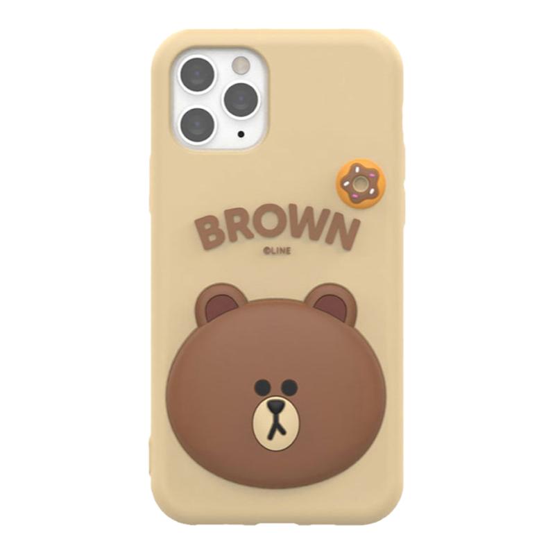 韩国line friends硅胶手机壳防撞防摔布朗熊全包保护套iphone14立体软壳可爱莎莉鸡丘可苹果15promax新款华为