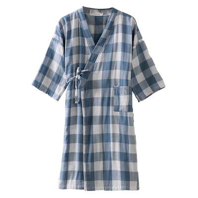 纯棉纱布浴袍双层可穿浴巾男女