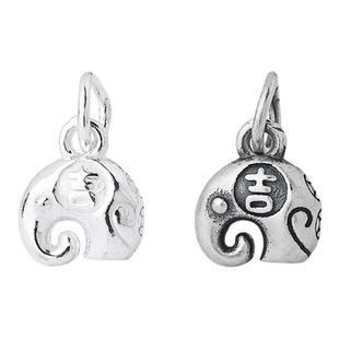 新款s925纯银实心吉祥大象吊坠吉象挂件diy串珠手链红绳银饰配件