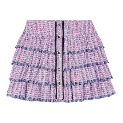 Maje设计感蛋糕裙花呢半裙