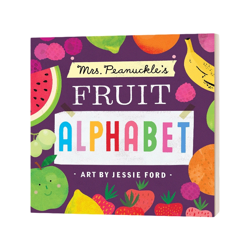 英文原版 Mrs. Peanuckle's Fruit Alphabet 彼勒芙夫人的水果字母表 绘本纸板书 英文版 进口英语原版书籍儿童外文书