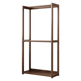 实木落地挂衣架卧室二层双杆衣帽架阳台晾晒衣架出租房衣服收纳架