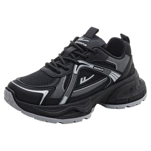 回力黑色老爹鞋女2026新款春厚底增高学生网面透气女款休闲运动鞋