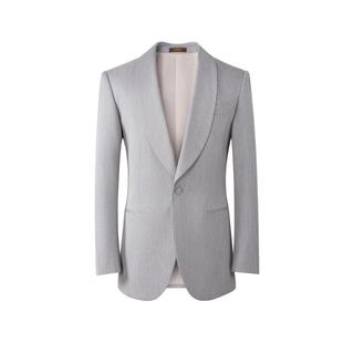 【塔士多】吉约蒙西服套装男士青果领新郎结婚礼服主持人灰色西装