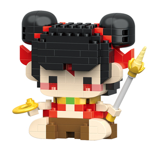 微小颗粒积木哪吒敖丙周边潮玩摆件公仔拼装玩具盲盒男孩儿童礼物