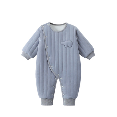 婴儿夹棉连体衣冬季加厚保暖暖