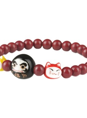 阴阳师达摩手链日式女琉璃红色