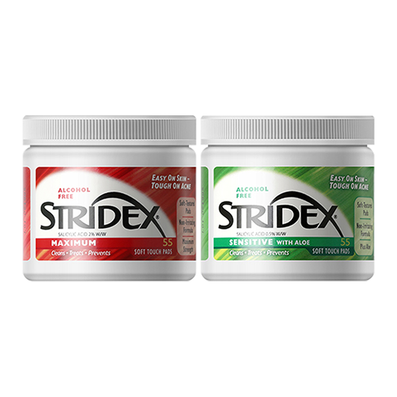 美国stridex水杨酸棉片祛痘印去闭口粉刺黑头收缩刷清洁毛孔1盒装