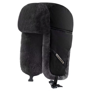 棉帽全毛加绒防寒护耳东北保暖雷锋帽男款2025新款加厚骑行防风帽