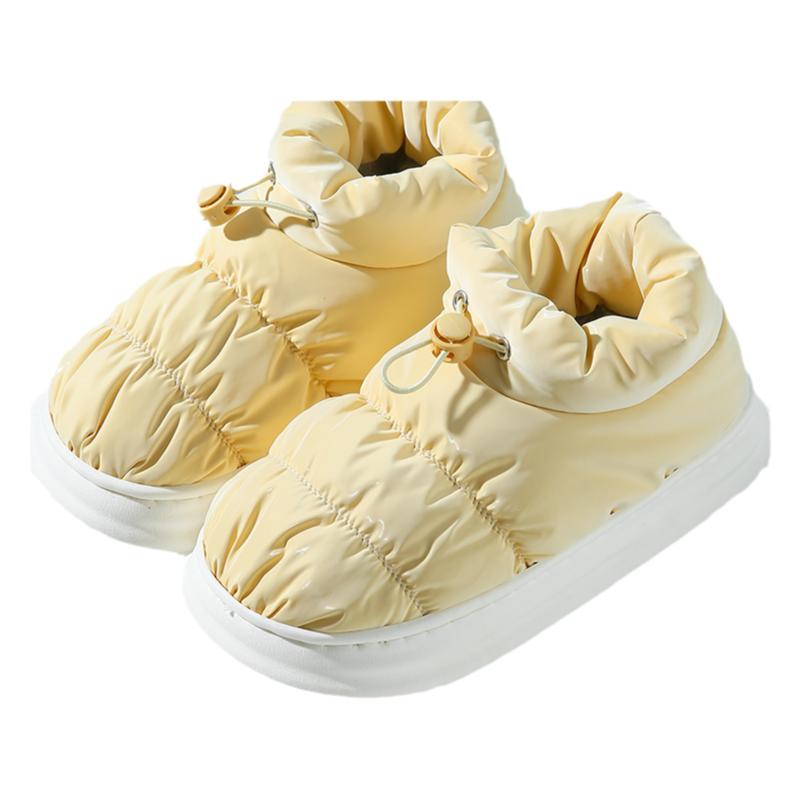 男士羽绒包跟保暖棉拖鞋冬季居家居加绒厚底防水情侣棉鞋外穿女冬