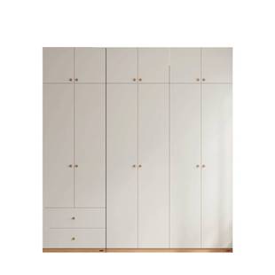 全友家居原木奶油风成品组合衣柜2025新款卧室家用收纳柜子衣橱