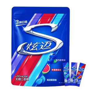 炫迈无糖口香糖独立小包装西瓜味清凉薄荷便携分享装持久清新口气