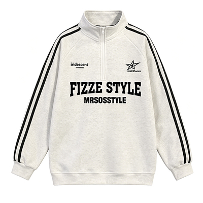 潮牌立领半拉链卫衣男春秋季2026新款男生美式重磅宽松青少年外套