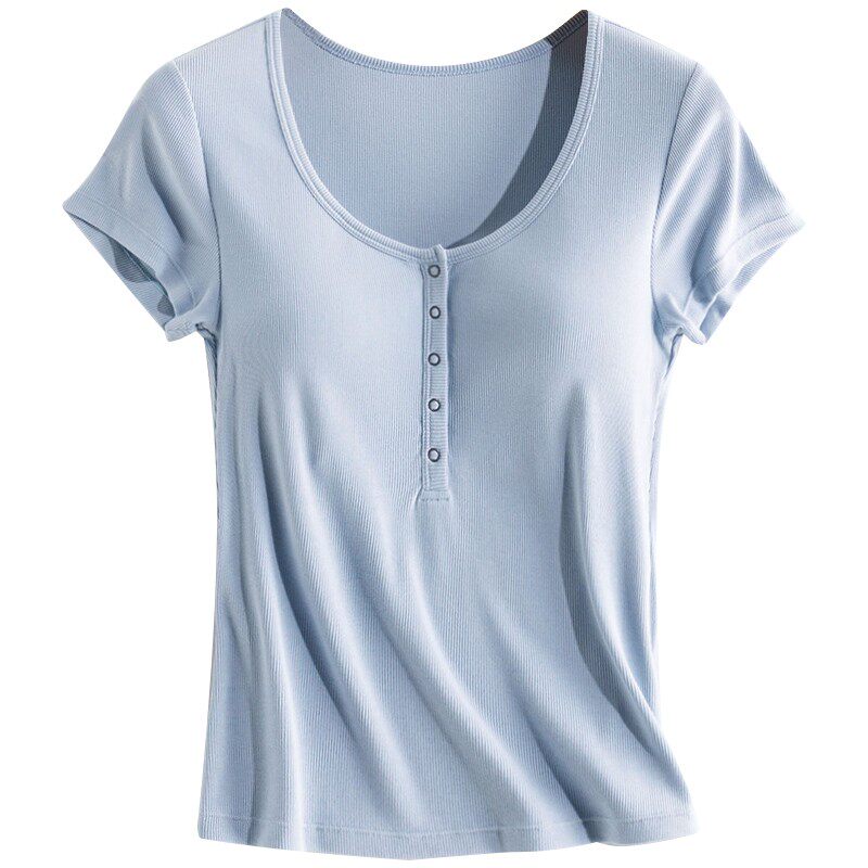哺乳短袖孕妇t恤喂奶上衣半袖透气春秋款外出夏天月子服免穿内衣