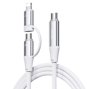 【智能断电】塔菲克一拖二数据线适用华为苹果17pro充电线PD60W快充type-c转lightning编织车载iPad平板加长