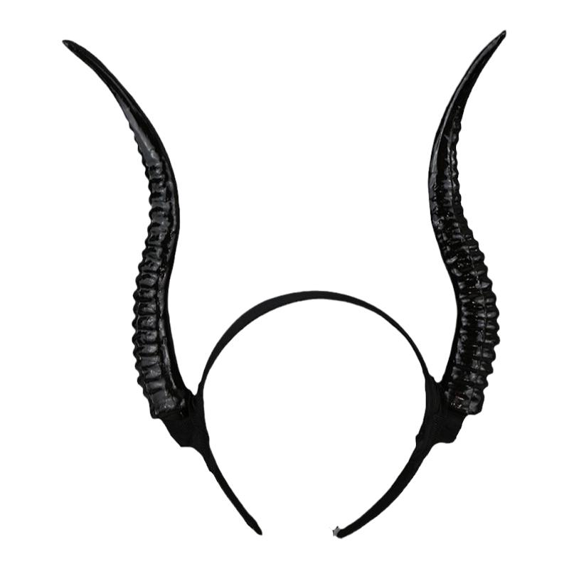 万圣节仿真山羊角发箍羚羊cos牛角头饰暗黑发饰恶魔角Lolita头箍