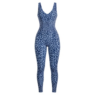 Printed cross link one-piece yoga suit印花交叉纽带无缝连体裤