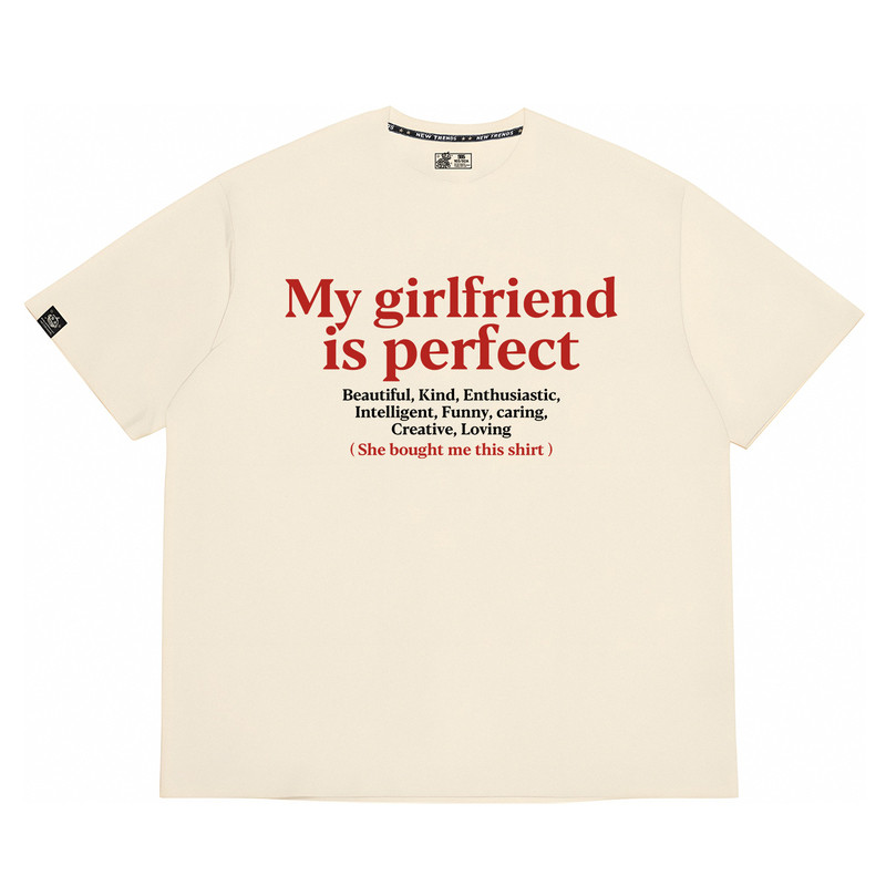 my girlfriend boyfriend is perfect短袖t恤男女小众文字情侣装