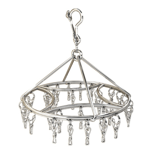 不锈钢袜子晾衣架多功能阳台晾晒内衣内裤神器多夹子实心加粗挂钩