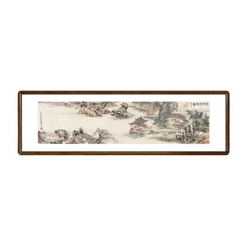 吴湖帆春竹沁馆图实木装裱挂画