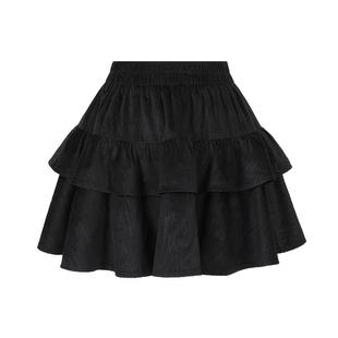 复古灯芯绒蛋糕裙女2025新款高腰半身裙秋冬款蓬蓬短裙显瘦伞裙