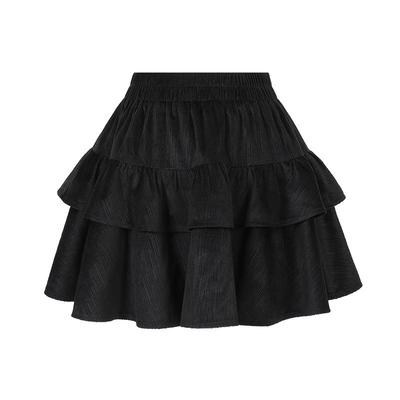 复古灯芯绒蛋糕裙女2025新款高腰半身裙秋冬款蓬蓬短裙显瘦伞裙