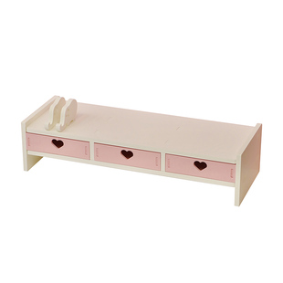 少女心桌面增高架电脑学生宿舍ins抽屉书桌整理双层置物架收纳架