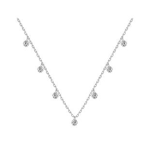 OSEWAYA轻奢S925银项链日系清透小雨滴锆石锁骨链少女小众高级感