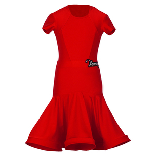 venny薇妮拉丁舞服装新款短袖女童表演比赛服专业儿童女规定舞裙