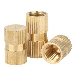 通孔铜镶嵌件预埋滚花铜螺母盲孔注塑压花螺丝帽M2M3M4M5M6M8M10