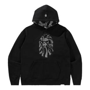 BAPE BLACK男装24年秋冬猿人徽标钻饰连帽卫衣W3102MF
